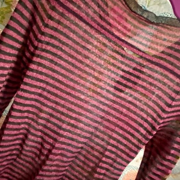 ETOLE SABEL MARANT pink & black striped, metallic thin-knit top in size 2 - Picture 12 of 16